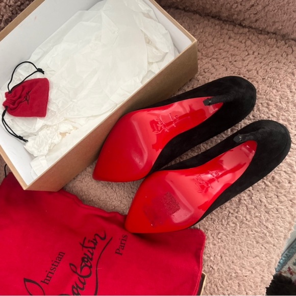 Christian Louboutin Heels (size 40 / 9.5) - Alminette 100mm black suede pumps - Picture 6 of 6